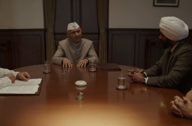 Neeraj Kabi as Jawaharlal Nehru in a still from the film 