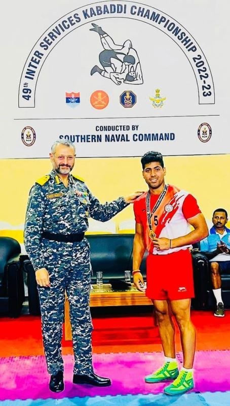 Neeraj Kumar (right) after winning the 49th Inter Services Championship