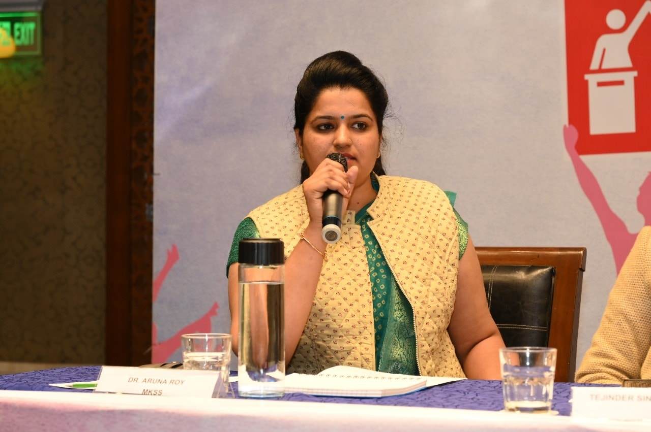 Neeru Yadav during a government program for farmers