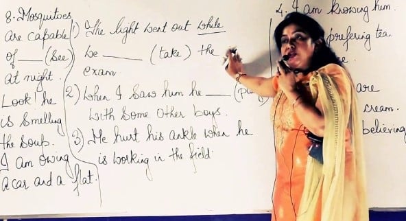 Neetu Singh while teaching at her institute