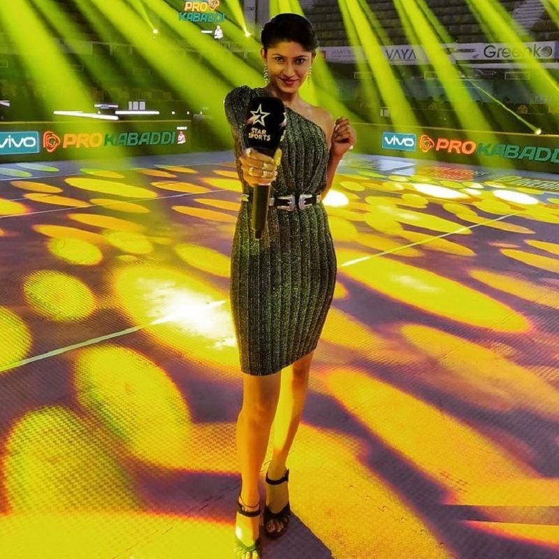 Neha Chowdary anchoring Vivo Pro Kabaddi