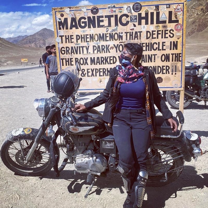 Neha Chowdary on her bike