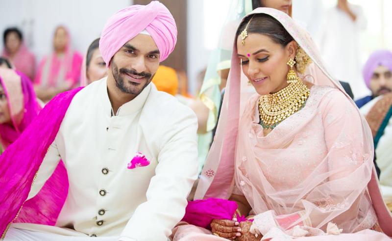 Neha Dhupia and Angad Bedi marriage picture