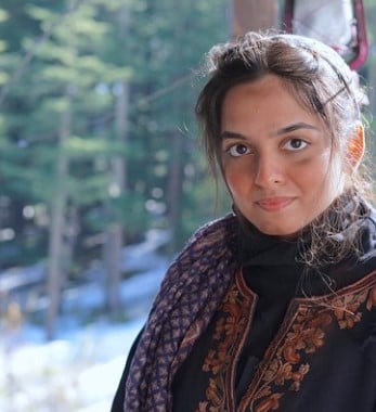 Neha Harsora during the shooting of the web series State Of Siege Temple Attack