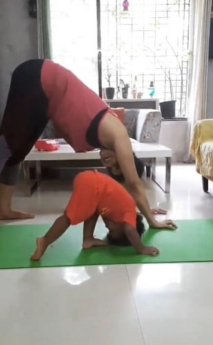 Neha Iyer doing yoga
