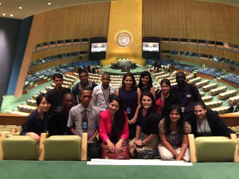 Neha Khanna (centre) at the RAF Fellowship in New York