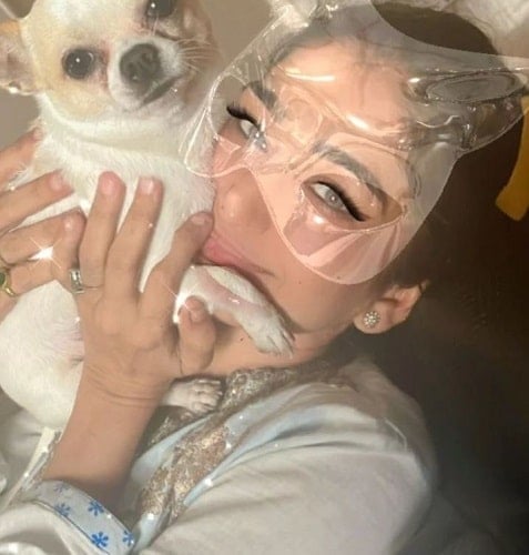 Neha Mehta with a dog