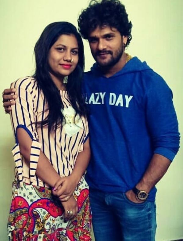 Neha Ojha with Khesari Lal Yadav