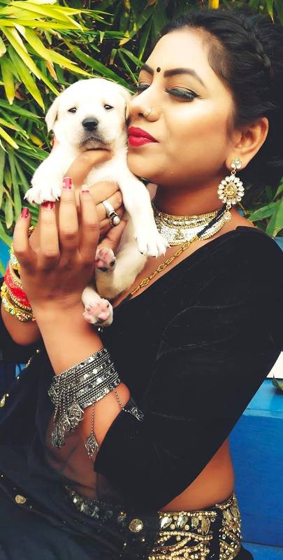 Neha Ojha with her pet dog