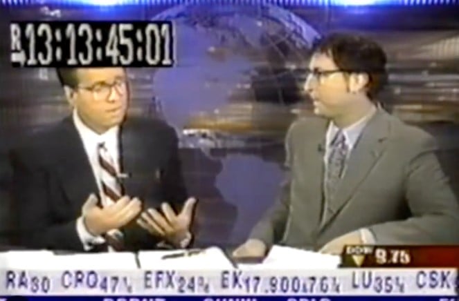 Neil Cavuto (left) while hosting the show Power Lunch on CNBC
