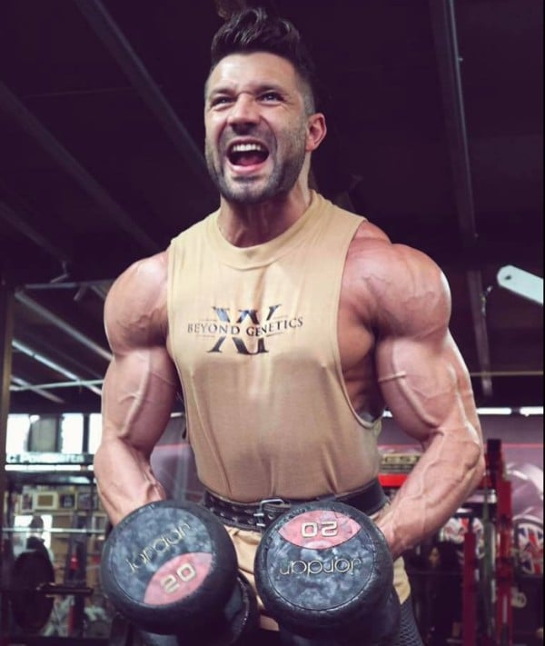 Neil Currey during his early bodybuilding training