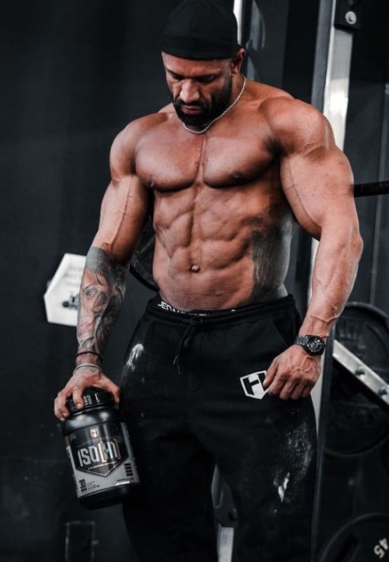 Neil Currey with his protein supplement