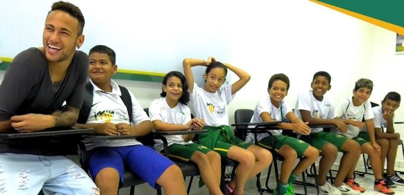 Neymar during a project of his charity group