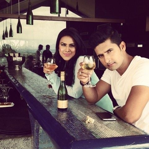 Nia Sharma With A Glass of Wine