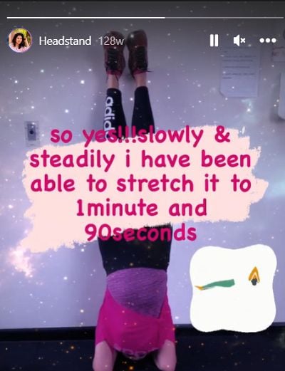 Niiniin Kassim performing headstand