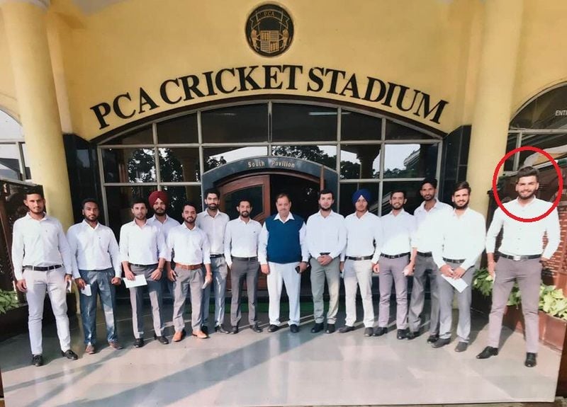 Nikhil Chaudhary with his team after winning Col. CK Naidu trophy U23