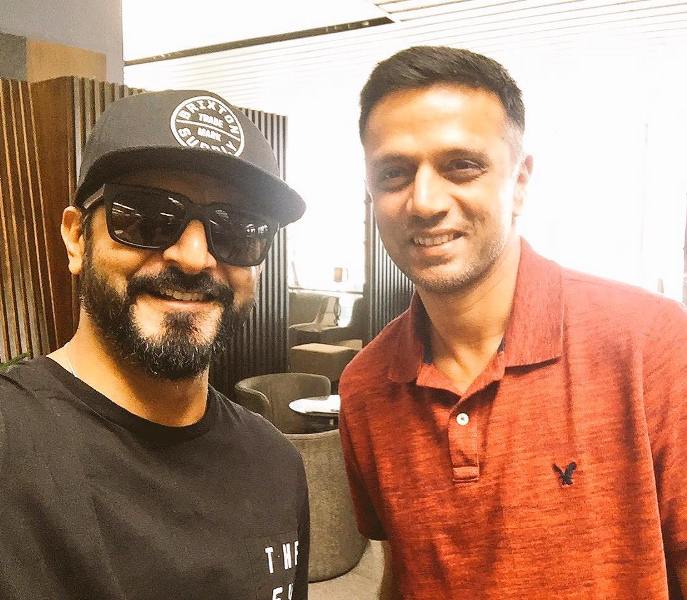Nikhil Chinapa With Rahul Dravid
