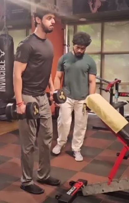 Nikhil Damle during a workout session