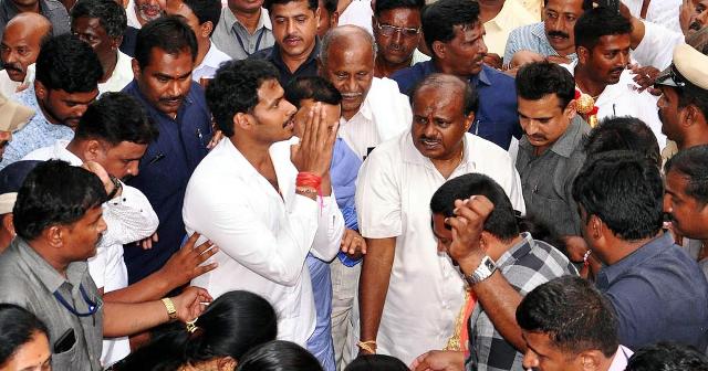 Nikhil Kumaraswamy during election campaign