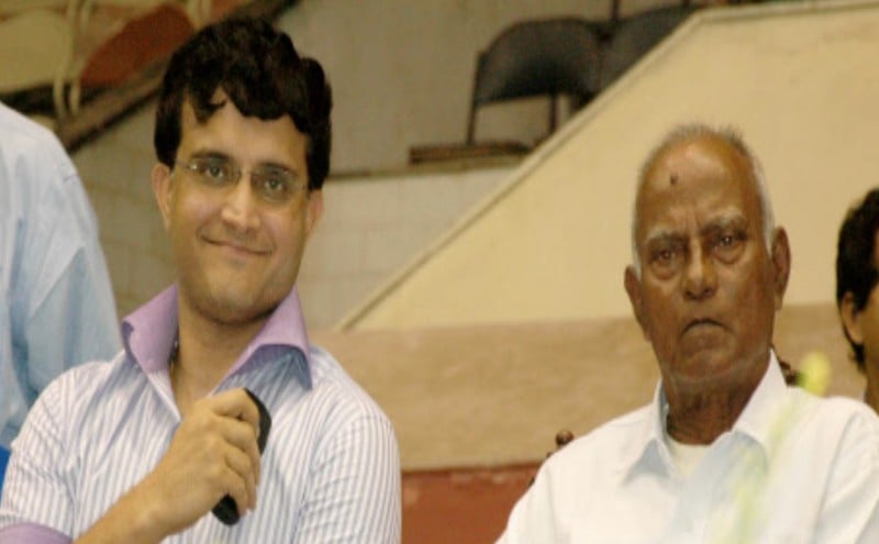 Nikhil Nandy with Sourav Ganguly during a tournament