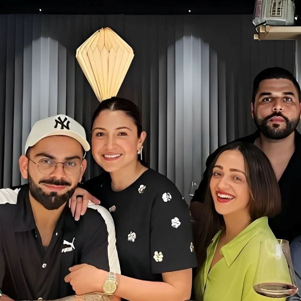 Nikhil Sosale and Malvika Nayak with Virat Kohli and Anushka Sharma
