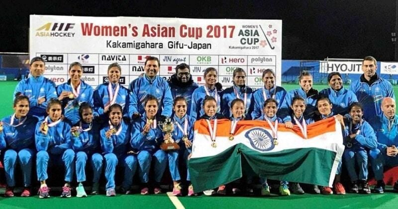 Nikki Pradhan (bottom row, third from left) with her team members after winning the Women