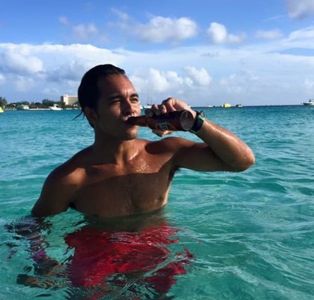 Niko Terho drinking beer