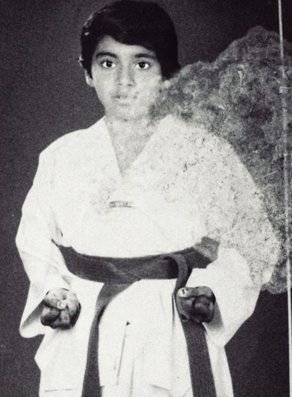 Nimisha Sajayan in a taekwondo uniform