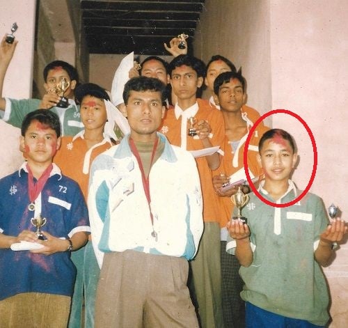 Nirmal Purja after winning in school