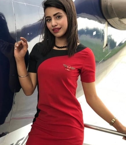 Nisha Mishra as a cabin crew at SpiceJet Airways