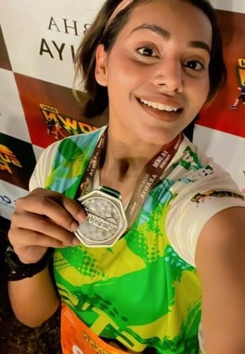 Nisha Mishra with her medal