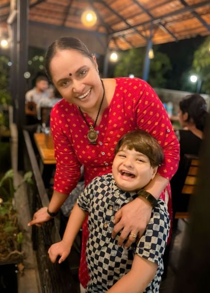 Nisha Sarangh with her grandson