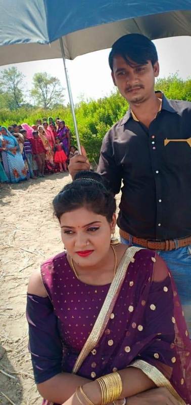 Nisha Upadhyay on the sets of a film