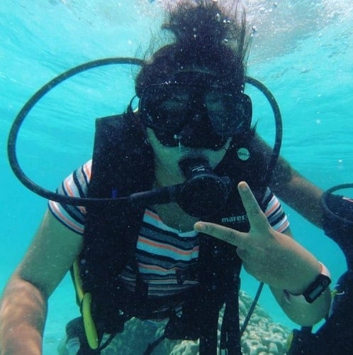 Nishana N doing scuba diving