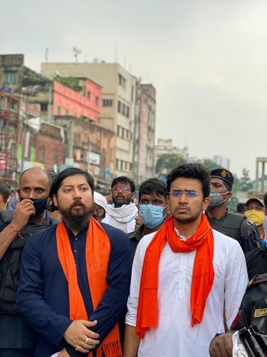 Nisith Pramanik during an election rally