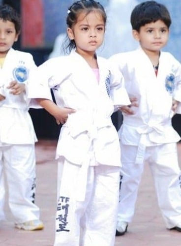 Nitanshi Goel in her karate class