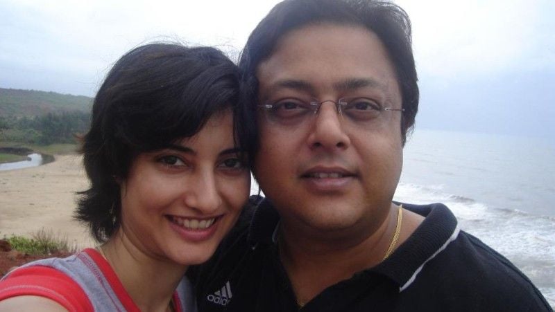 Nitesh Pandey with his wife, Arpitaa Pandey