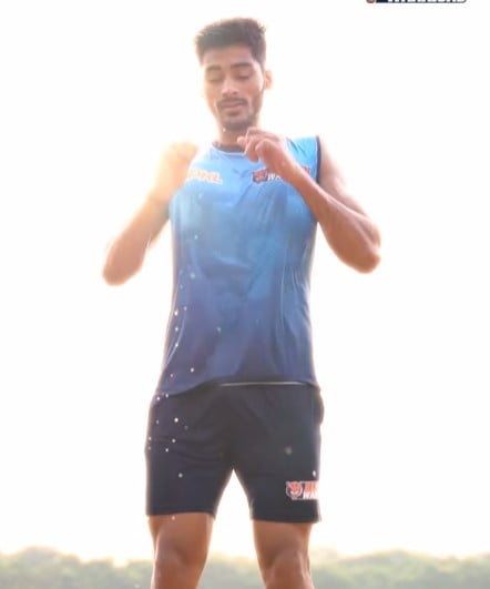 Nitin Kumar while exercising