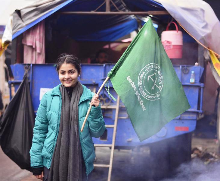 Noor Chahal participating in 2020–2021 Indian farmers