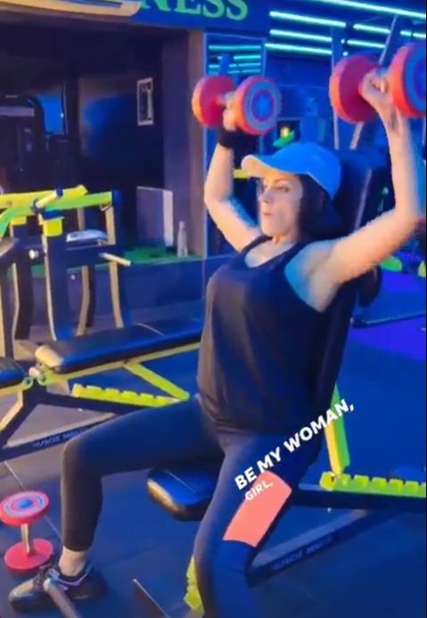 Noor working out in the gym