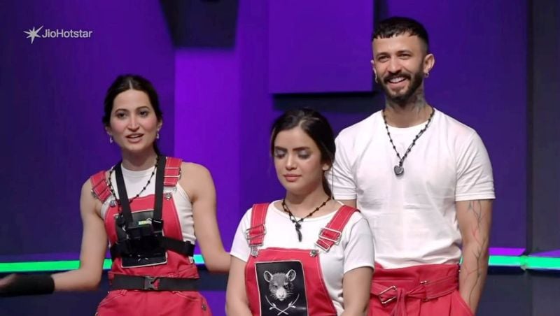 Noorin Sha (left), along with co-contestants, in a still from the reality show 