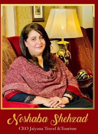 Noshaba Shehzad while promoting her tour agency