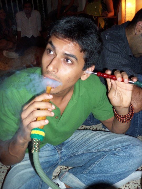 Nupur Shikhare smoking a hookah