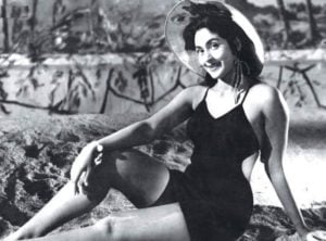 Nutan wearing a swimsuit