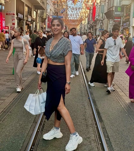 Nyla Usha during her vacation