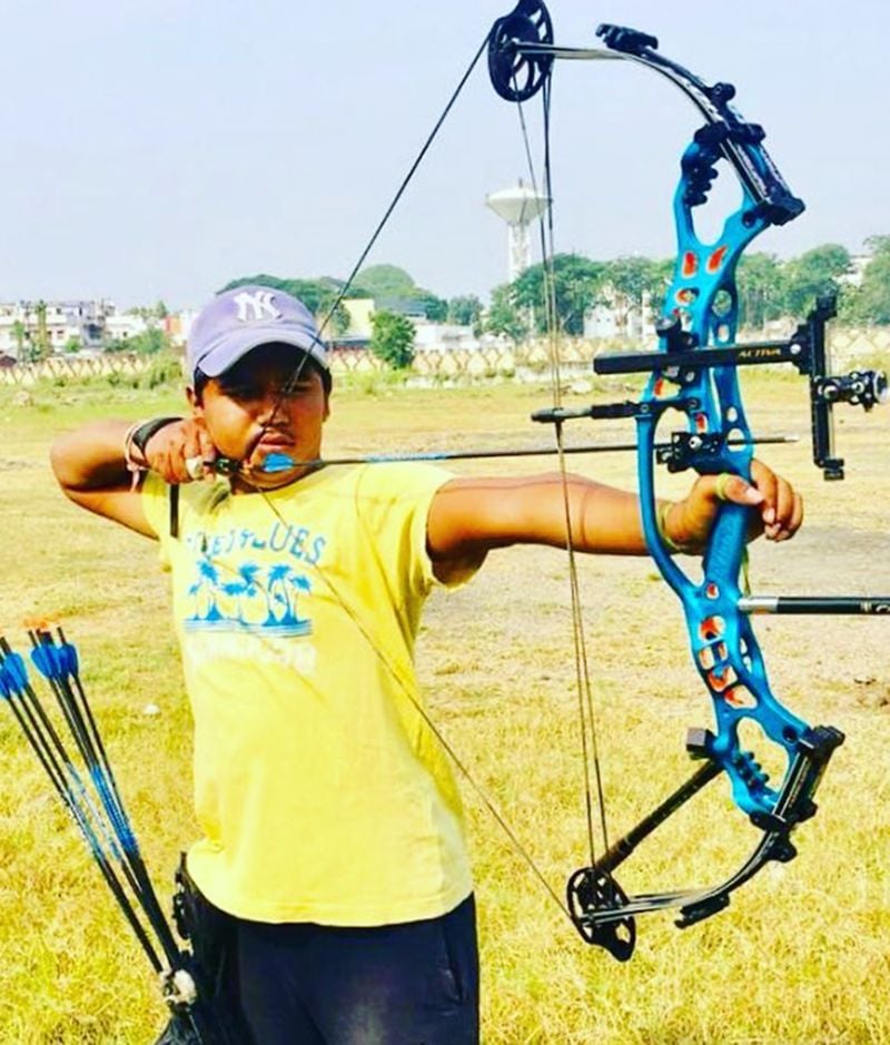 Ojas Pravin Deotale during one of his practices