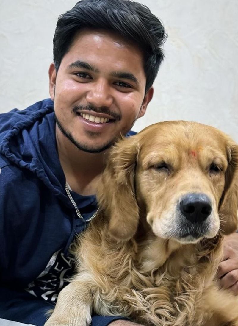 Ojas Pravin Deotale with his pet