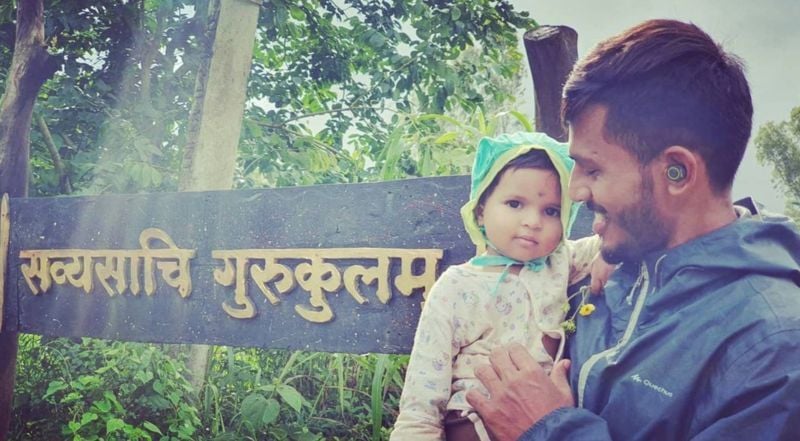 Omkar R. More with his nephew