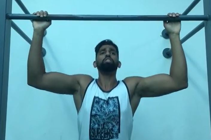 Ossman Idrisse during his workout session