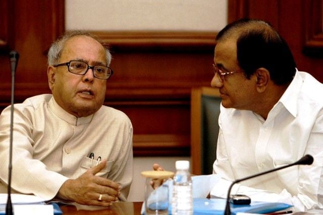 P. Chidambaram With Pranab Mukherjee